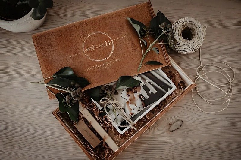 Caja de madera personalizada con USB